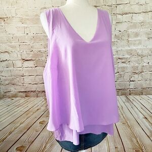 Bar lll sleeveless chiffon knit layered top